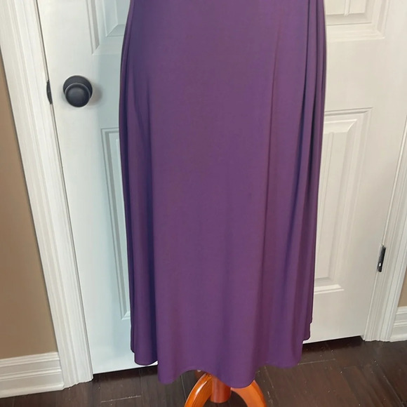 MSK Womens Purple Surplice Neck Short Sleeve Midi Dress Size 1X - Picture 3 of 8